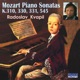Mozart Piano Sonatas K 310 330 331 545 Kvapil