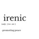 Irenic Single