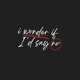 I Wonder If I d Say No feat Manana James Paek Single