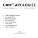 Can t Apologize Single